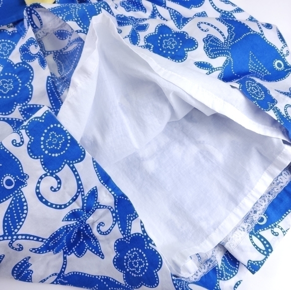 Lilly Pulitzer White Label Blue White Floral  Yellow Belted Pocketed Dre… - Picture 13 of 16